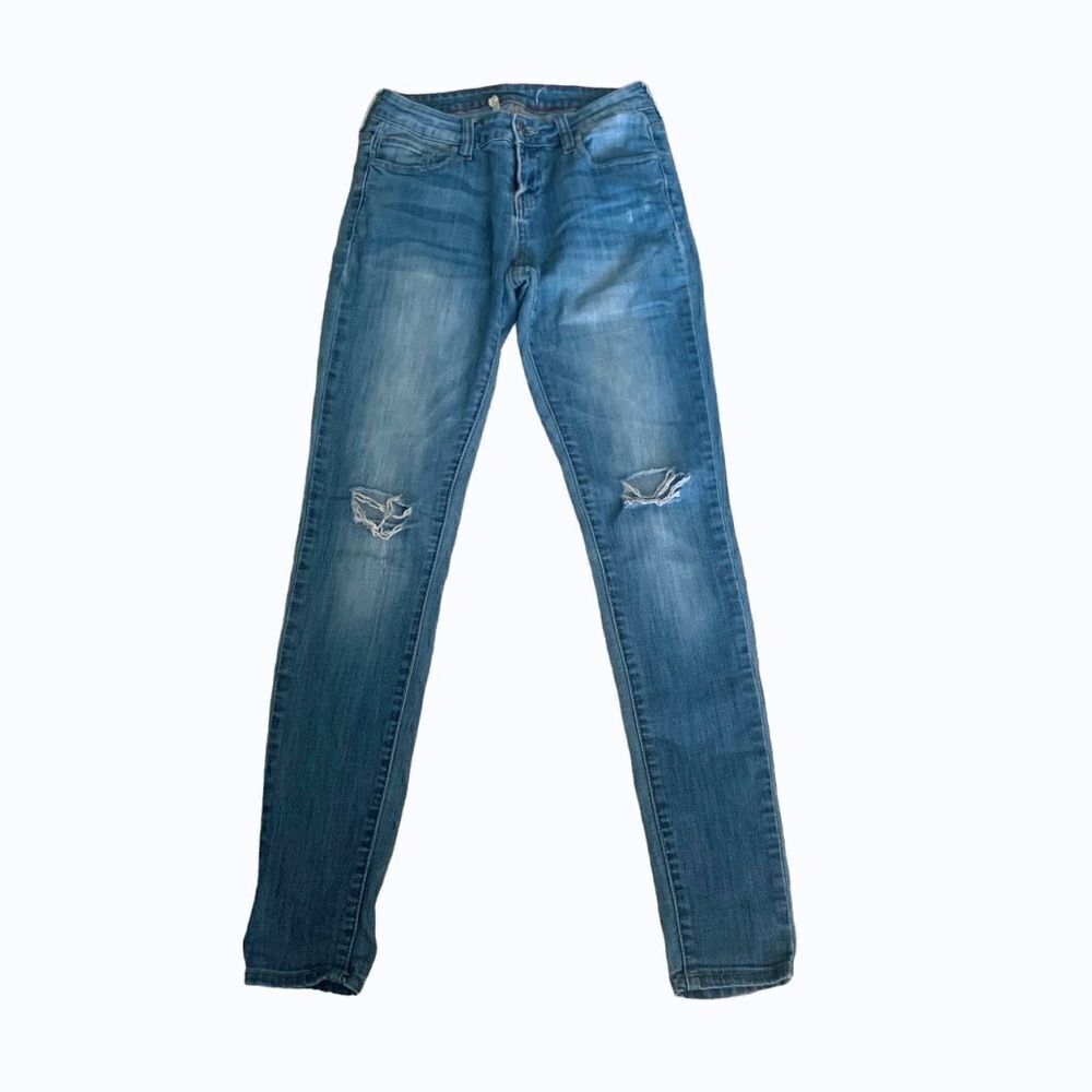 Cello Jeans Distressed Blue Mid-Rise Skinny Jeans Size 5